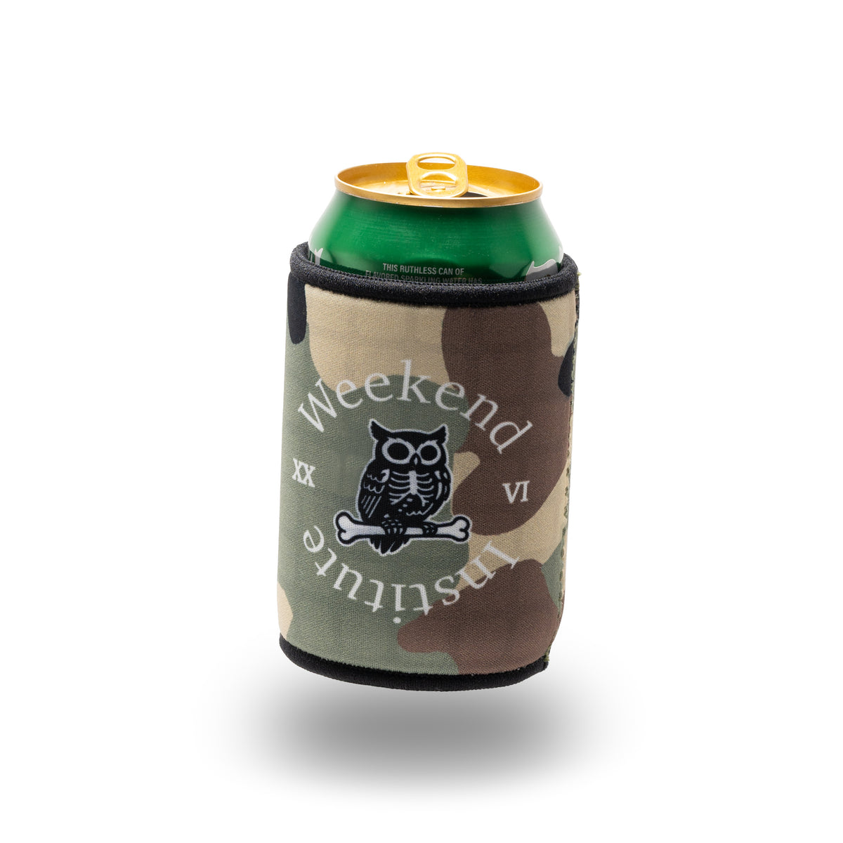 Weekend Institute Cold Ones Koozie in W81 print - neoprene can koozie with rubberized bottom