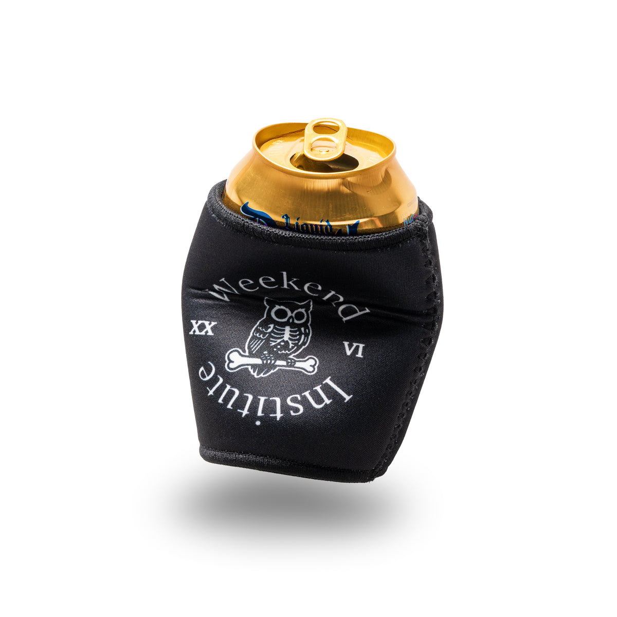 Weekend Institute Cold Ones Koozie in black - neoprene can koozie with rubberized bottom